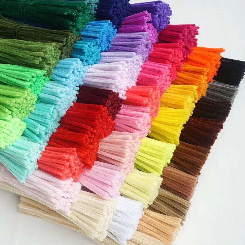 100 Pieces Pipe Cleaners Chenille Stem, Solid Color Pipe Cleaners Set –  Cutediyvrolija