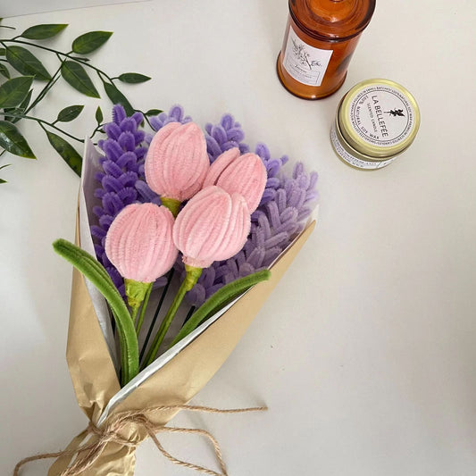 Vrolija DIY pipe cleaner flowers bouquet gift kit set with tutorial valentines gift