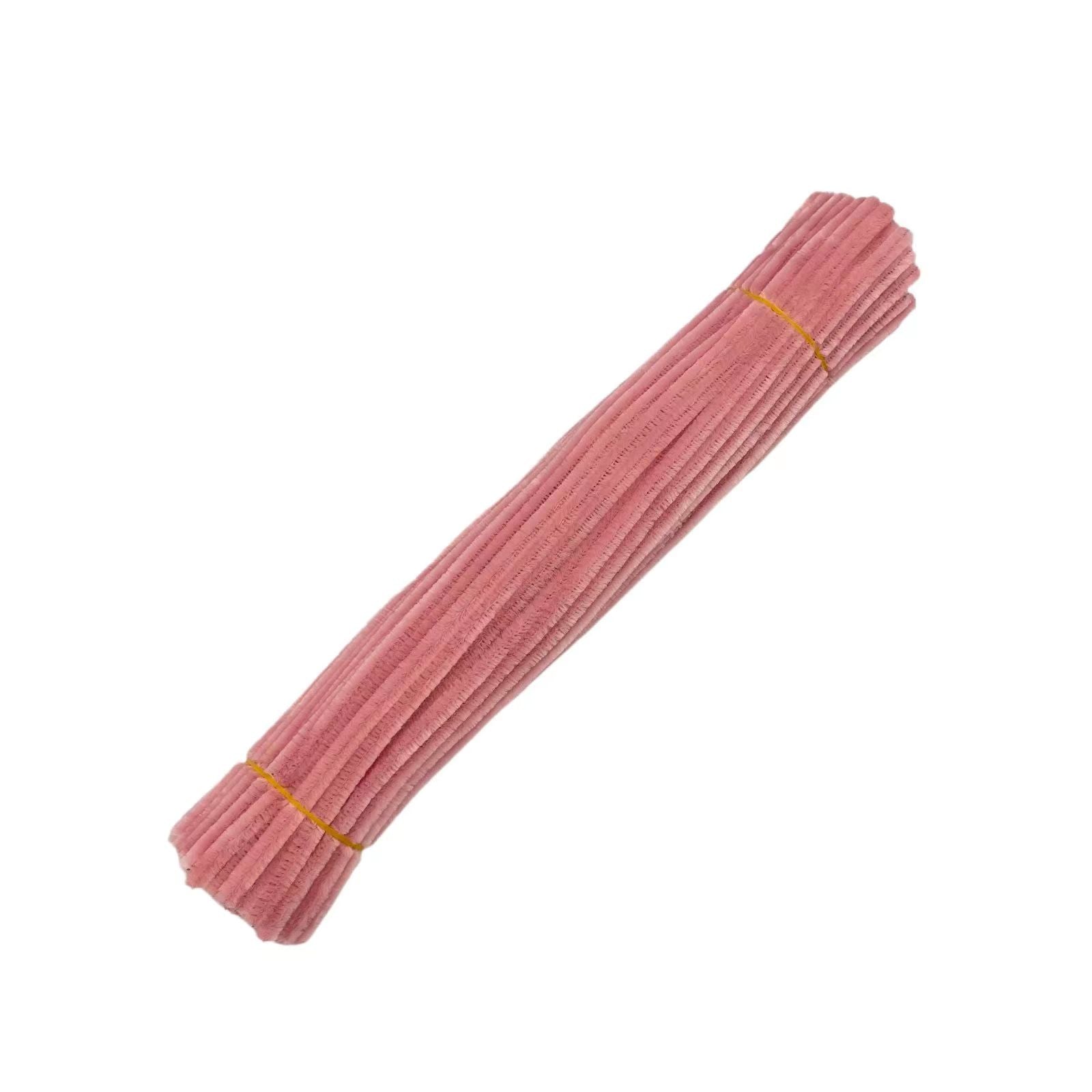 12 Plain Pink Chenille (Pipe Cleaner) 6MM Stems Choose Package Amount (25)